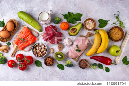 Clean eating balanced protein healthy food. Clean eating balanced protein healthy food. 138091704
