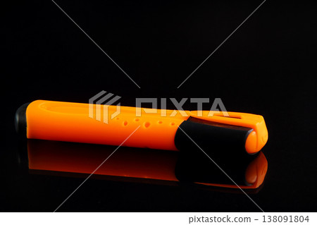 Orange marker icon set. Isometric set of orange marker icons for web design isolated on black background Orange marker icon set. Isometric set of orange marker icons for web design isolated on black background 138091804