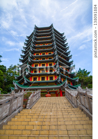 Chinese temple pagoda in Kota Kinabalu City, Sabah Malaysia 138091884