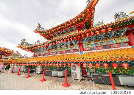 largest Buddhist temple Thean Hou Kuala Lumpur. facade decorated Chinese denlong 138091929