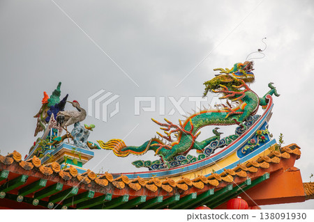largest Buddhist temple Thean Hou Kuala Lumpur. facade decorated Chinese denlong 138091930