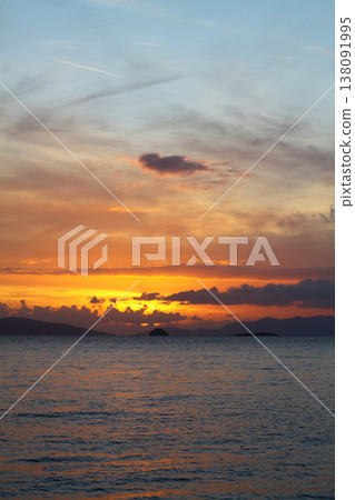 Seaside town of Turgutreis and spectacular sunsets.  138091995