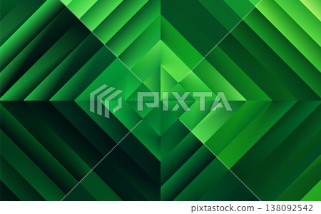 Abstract geometric green background. Layered diagonal panels 138092542