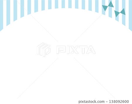 少女風拱形背景框，有條紋和絲帶 138092600