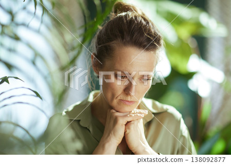 Pensive Woman Reflecting on Emotional Wellness and Stress Pensive Woman Reflecting on Emotional Wellness and Stress 138092877