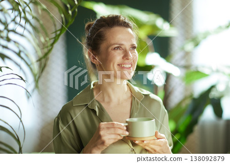 Mindful Tea Break in a Cozy Green Home Environment Mindful Tea Break in a Cozy Green Home Environment 138092879