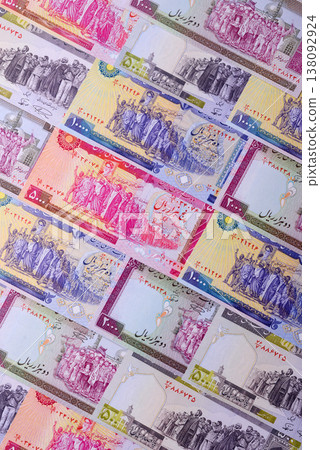 Iranian money, lira currency, banknotes of various denominations, financial transactions. Iran money Iranian money, lira currency, banknotes of various denominations, financial transactions. Iran money 138092924