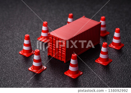 Arrest of a container of goods or restriction of supplies due to sanctions. Container confiscation Arrest of a container of goods or restriction of supplies due to sanctions. Container confiscation 138092992