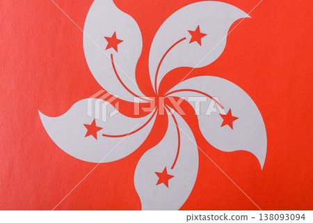 Hong Kong national flag in red and white color as a symbol of independence. Flag of Hong Kong Hong Kong national flag in red and white color as a symbol of independence. Flag of Hong Kong 138093094