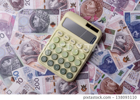 Polish zloty paper money, banknotes for exchange and financial transactions. The Polish zloty 138093110