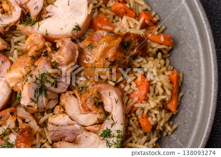 Kabsa or mandi, an Arabic dish with rice and chicken, salt, and spices. Kabsa or mandi Kabsa or mandi, an Arabic dish with rice and chicken, salt, and spices. Kabsa or mandi 138093274