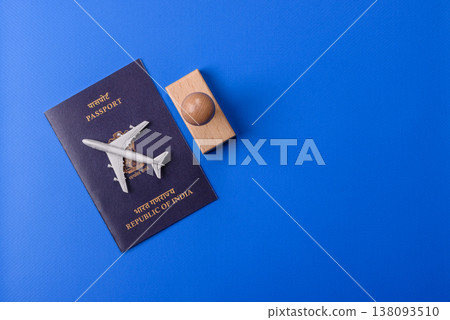Indian passport, a document for travel, leisure, and work. Passport of India Indian passport, a document for travel, leisure, and work. Passport of India 138093510