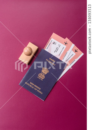 Indian passport, a document for travel, leisure, and work. Passport of India Indian passport, a document for travel, leisure, and work. Passport of India 138093513