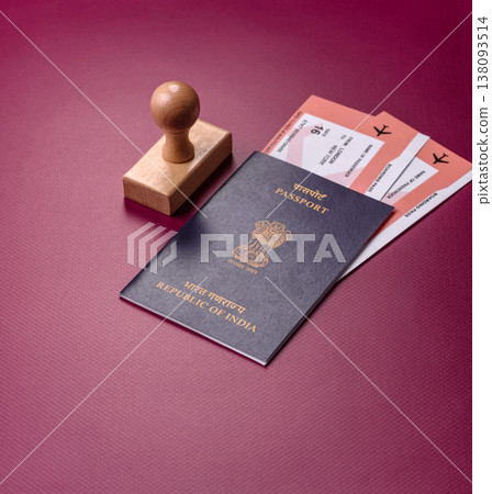 Indian passport, a document for travel, leisure, and work. Passport of India Indian passport, a document for travel, leisure, and work. Passport of India 138093514