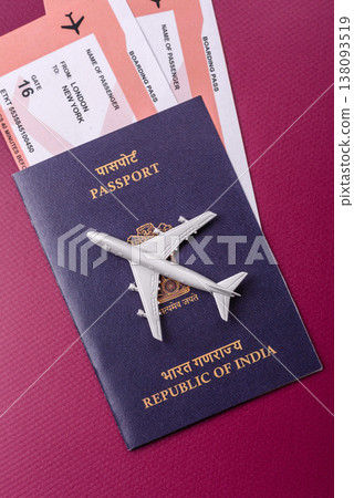 Indian passport, a document for travel, leisure, and work. Passport of India Indian passport, a document for travel, leisure, and work. Passport of India 138093519