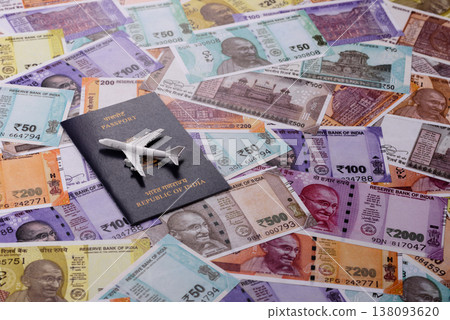 Indian passport, a document for travel, leisure, and work. Passport of India Indian passport, a document for travel, leisure, and work. Passport of India 138093620