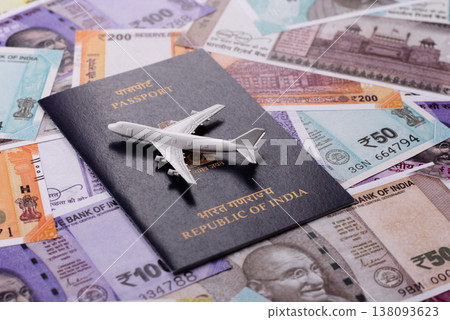 Indian passport, a document for travel, leisure, and work. Passport of India Indian passport, a document for travel, leisure, and work. Passport of India 138093623