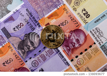 A conceptual financial background, Bitcoin against the Rupee. Bitcoin on the Indian currency 138093677