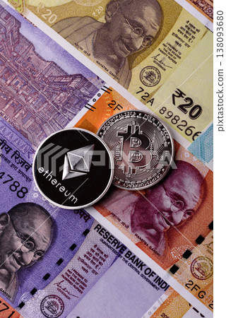 A conceptual financial background, ethereum against the Rupee. ethereum on the Indian currency 138093680