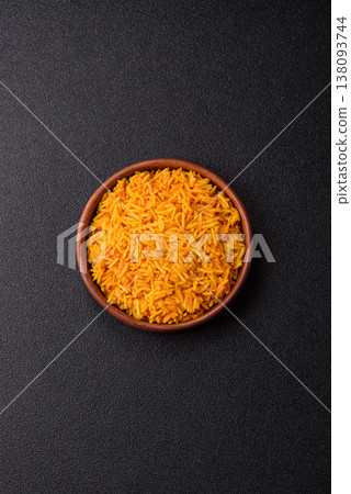 Kabsa or haneeth, an Arabic dish with rice and chicken, salt, and spices. Kabsa or haneeth 138093744