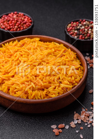 Kabsa or haneeth, an Arabic dish with rice and chicken, salt, and spices. Kabsa or haneeth 138093751
