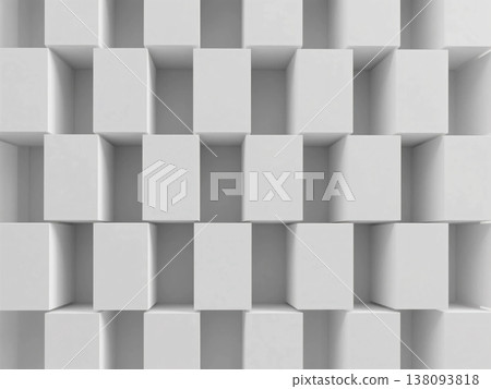A row of white cubes 138093818