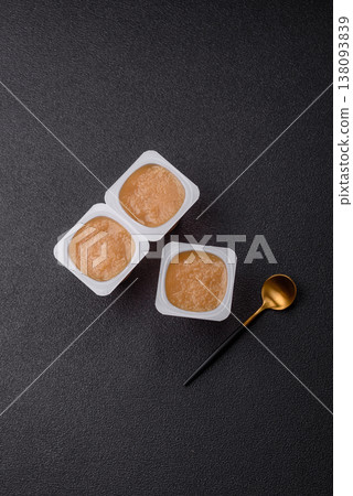 Apple sweet sauce, baby food, canned ingredient for desserts. Apple sauce Apple sweet sauce, baby food, canned ingredient for desserts. Apple sauce 138093839