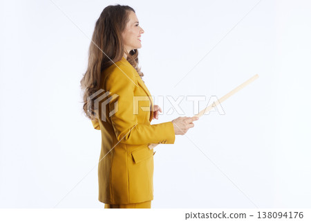 Business Professional Gesturing with Pointer Stick Business Professional Gesturing with Pointer Stick 138094176