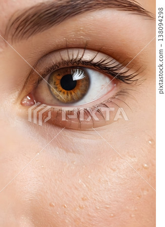 Female brown eye close up with natural light 138094298