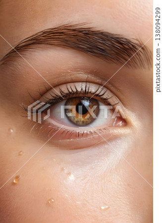 Female brown eye close up with natural light Female brown eye close up with natural light 138094299