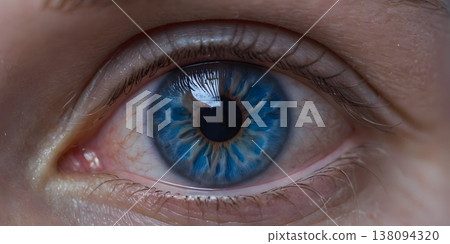 Female blue eye close up with natural light 138094320