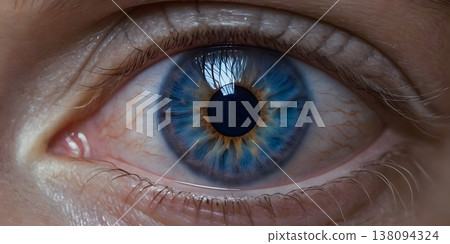 Female blue eye close up with natural light Female blue eye close up with natural light 138094324