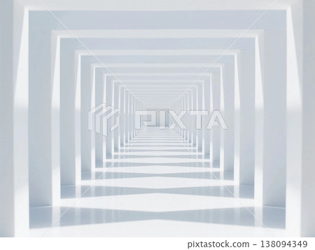 A white corridor that stretches on endlessly A white corridor that stretches on endlessly 138094349
