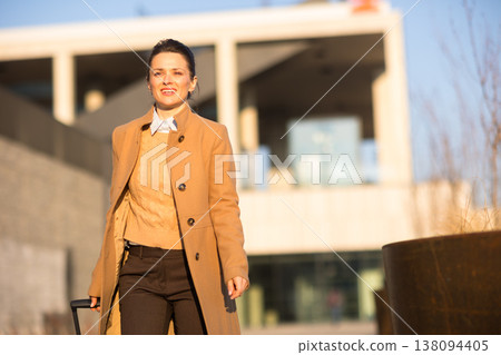 Portrait of a Smiling Traveler at a Transit Hub Portrait of a Smiling Traveler at a Transit Hub 138094405