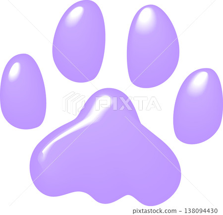 Light purple, puffy dog paw prints 138094430