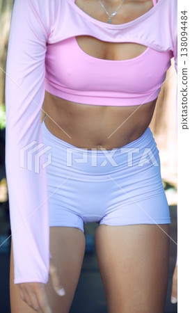 Serenity is reestablished as damp skin feels refreshed by drinks 138094484