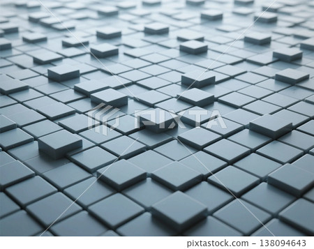 A structure made up of three-dimensional blocks. 138094643