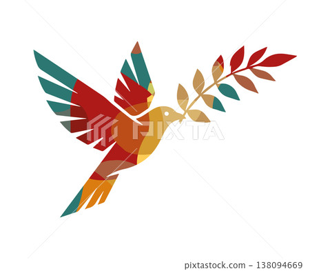 Abstraction of a dove of peace. hand drawing. Not AI. Vector illustration Abstraction of a dove of peace. hand drawing. Not AI. Vector illustration 138094669