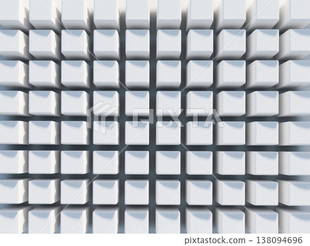 一排白色立方體 一排白色立方體 138094696