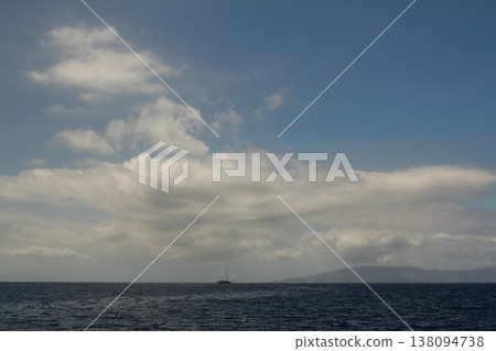Sailboats sail in windy weather in the blue waters of the Aegean Sea, on the shores of the famous holiday destination Bodrum. Sailboats sail in windy weather in the blue waters of the Aegean Sea, on the shores of the famous holiday destination Bodrum. 138094738