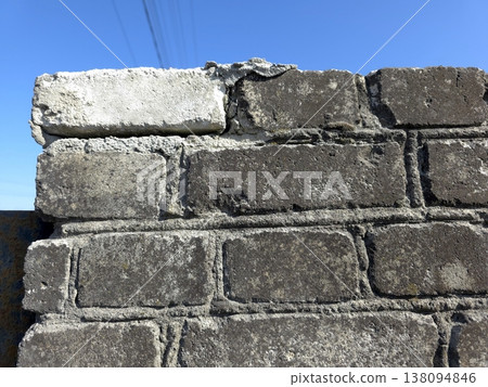 Textured Brick Wall Showing Clear Details and Structure in Daytime Light 138094846