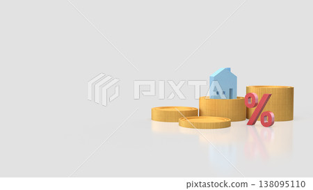 Home Loan Interest Rate and Property Investment Concept 3d render. 138095110