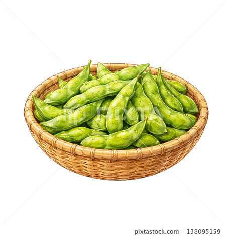 簡單的毛豆原料，非常適合在居酒屋（日式酒吧）作為小吃，天然原料，白色背景。 138095159