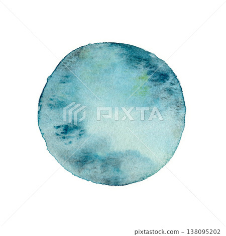 深藍色水彩圓形紋理 138095202