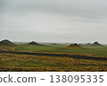 Volcanic craters of Alftaversgigar surrounded by green fields, South Iceland. 138095335
