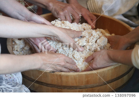 A woman making miso A woman making miso 138097096