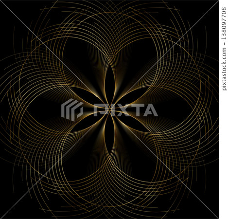 Golden shiny mandala ornament abstract luxury background 138097708