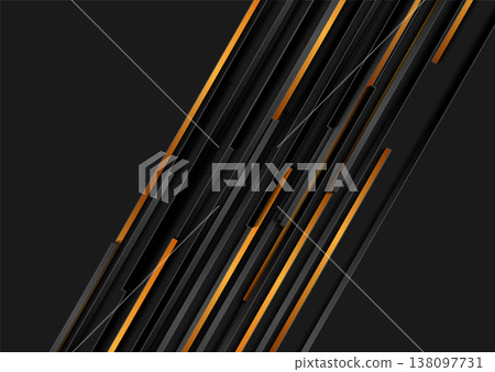 Black and golden stripes abstract geometric background 138097731