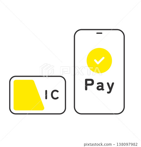 IC卡和智慧型手機支付的圖片示意圖。 IC卡和智慧型手機支付的圖片示意圖。 138097982
