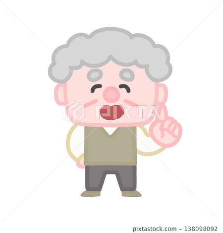 一組簡單可愛的老年男性插圖。 138098092